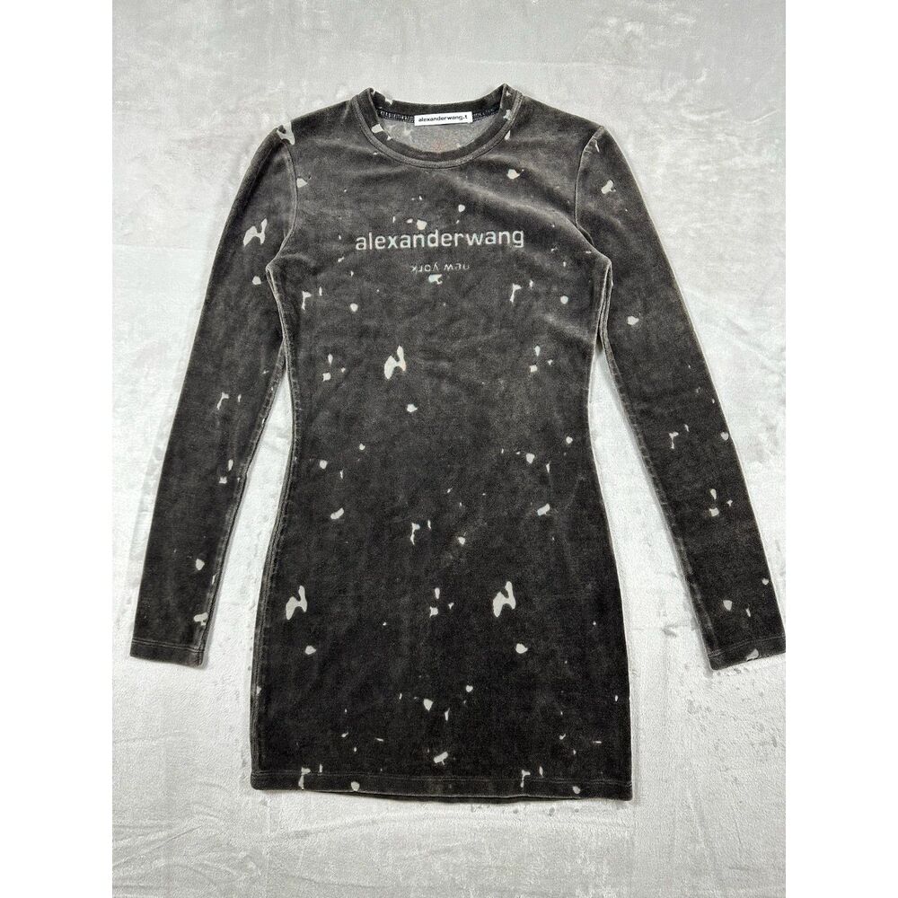 RARE Alexander Wang FA25 SAMPLE Washed Tobacco Stretch Velour Dress